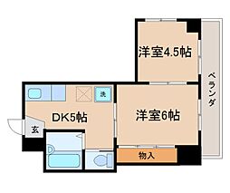 パークサイド関口 2DKの間取図画像