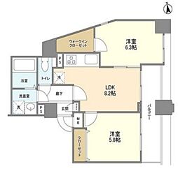 パークヒルズ 2DKの間取図画像