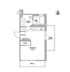 東京メトロ東西線 木場駅 徒歩5分の賃貸マンション 1階ワンルームの間取り
