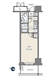 東京メトロ東西線 木場駅 徒歩9分の賃貸マンション 9階1Kの間取り