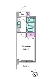 東京メトロ東西線 浦安駅 徒歩9分の賃貸マンション 4階1Kの間取り
