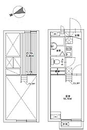都営新宿線 船堀駅 徒歩10分の賃貸アパート 2階1Kの間取り