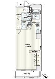 JR京葉線 八丁堀駅 徒歩1分の賃貸マンション 4階ワンルームの間取り