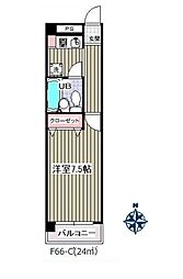 東京メトロ東西線 葛西駅 徒歩3分の賃貸マンション 8階1Kの間取り