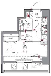 東武亀戸線 亀戸水神駅 徒歩3分の賃貸マンション 8階1Kの間取り