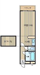 東京メトロ東西線 南行徳駅 徒歩11分の賃貸アパート 1階ワンルームの間取り
