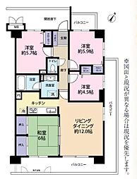 モンセーヌ大宮 3LDKの間取図画像