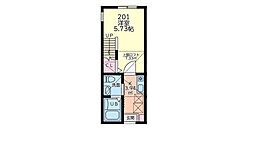 仮)シティハイツ的場北1丁目 1Kの間取図画像