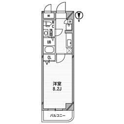 アーデン新大阪 10階1Kの間取り