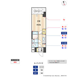 エスタート品川南大井 12階1Kの間取り