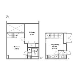 ＬＥＧＡＬＡＮＤ早稲田南 1階2LDKの間取り