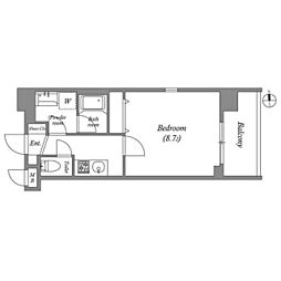 Cion Nagoya meieki 4階1Kの間取り