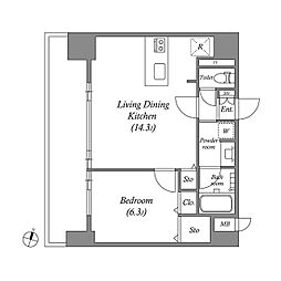 ファーストレジデンス栄 2階1LDKの間取り