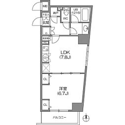 アジールコート中野坂上 1DKの間取図画像