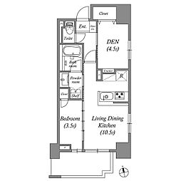 コスモグラシア浅草 0301 3階1SLDKの間取り