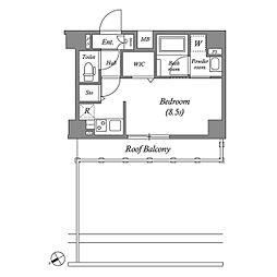 ＧＥＮＯＶＩＡ西高島平ｓｋｙｇａｒｄｅｎ 0705 7階ワンルームの間取り