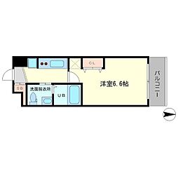 アーデンタワー本町イースト 1Kの間取図画像