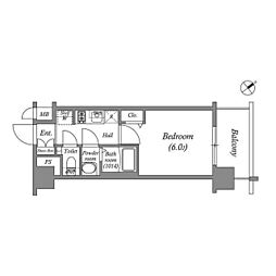 アドバンス大阪クラージュ 1Kの間取図画像