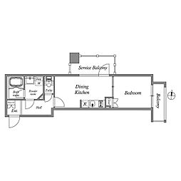 クオリタス東十条 0503 5階1DKの間取り