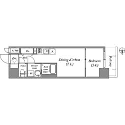 名古屋市中区金山3丁目マンション 1DKの間取図画像