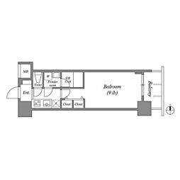 スプランディッド淀屋橋DUE 1Kの間取図画像