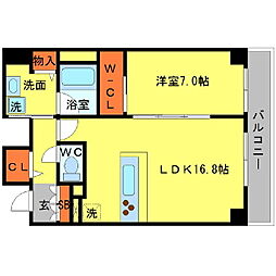 BRAVI南堀江 1LDKの間取図画像