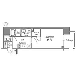 プレサンス堺筋本町駅前 1DKの間取図画像