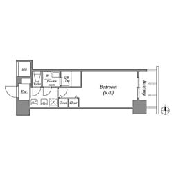 スプランディッド淀屋橋DUE 1Kの間取図画像