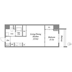 Uresidence天満橋 1LDKの間取図画像
