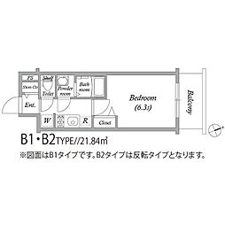 アドバンス大阪ブリス 1Kの間取図画像
