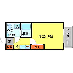 セレニテ新大阪 1Kの間取図画像