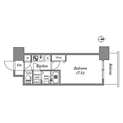 アドバンス江坂ラシュレ 1Kの間取図画像