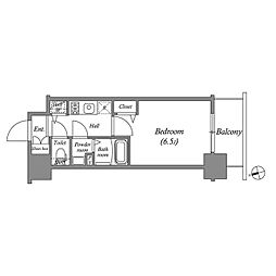 アドバンス大阪バレンシア 1Kの間取図画像
