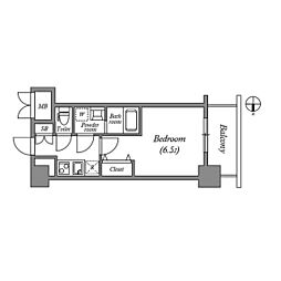 ワールドアイ難波City Gate 1Kの間取図画像
