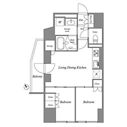コスモグラシア池田山 2LDKの間取図画像