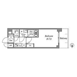 MAXIVCROS江坂 1Kの間取図画像
