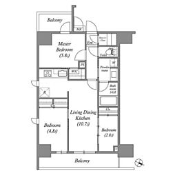 ACP Residence 浅草 2SLDKの間取図画像