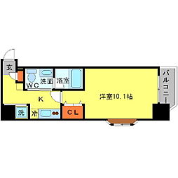 Aden土佐堀 1Kの間取図画像