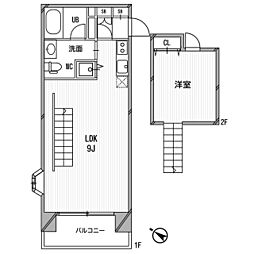 アスラン江戸堀 2Kの間取図画像