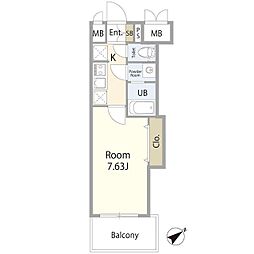 Luxe新大阪SOUTH 1Kの間取図画像