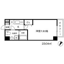 ウインズコート西梅田2 1Kの間取図画像
