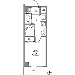 ガーラプレイス八幡山壱番館 1Kの間取図画像