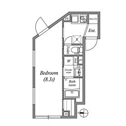 ルネサンスコート亀戸SOUTH 1Kの間取図画像