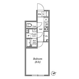 RenaissanceCourt蒲田 1Kの間取図画像