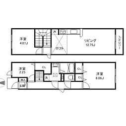 ラフィネ小松B 3LDKの間取図画像