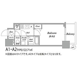 アドバンス大阪バレンシア 1Kの間取図画像