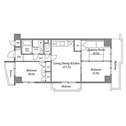 レジデンス代官町スクエア 3LDKの間取図画像