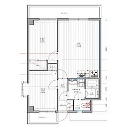 レジデンス代官町スクエア 2LDKの間取図画像