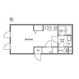LEGALAND市谷薬王寺 ワンルームの間取図画像