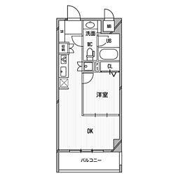 ゼニスレジデンス難波南 1LDKの間取図画像